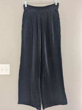 Aerie Gauzy High Waisted Pool Party Pant Slit Side Wide Leg Womens Size Medium